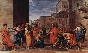Nicolas Poussin Christus und die Ehebrecherin oil